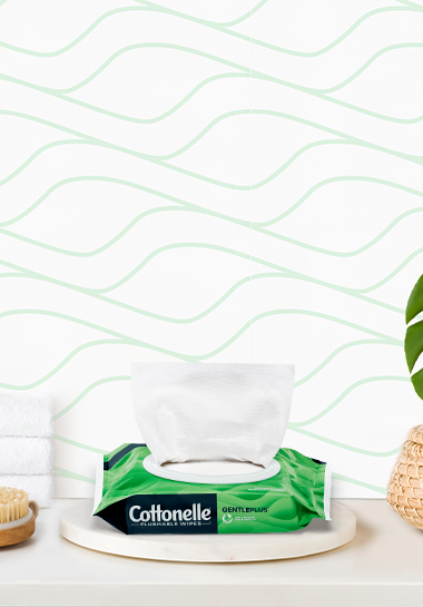 Cottonelle gentle plus towels and tissues with green background Mobile