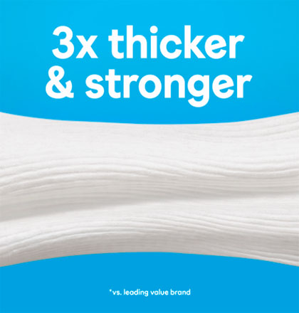 Cottonelle toilet paper with 3x thicker & stronger