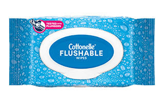 Cottonelle® FreshCare® Flushable Wipes soft pack.